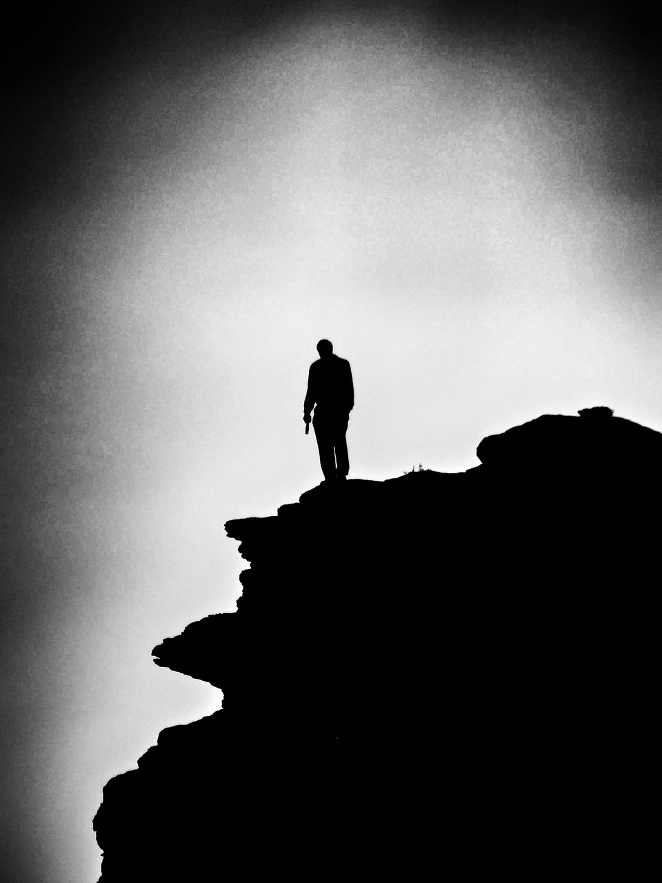 Image - loner alone man rock standing