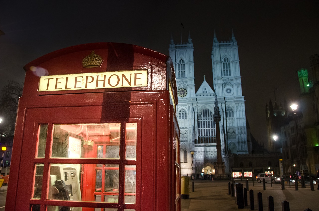 Image - red phone booth london england