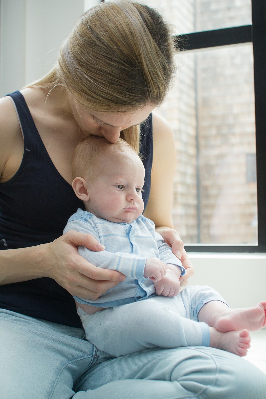 Image - baby mom caucasian boy holding