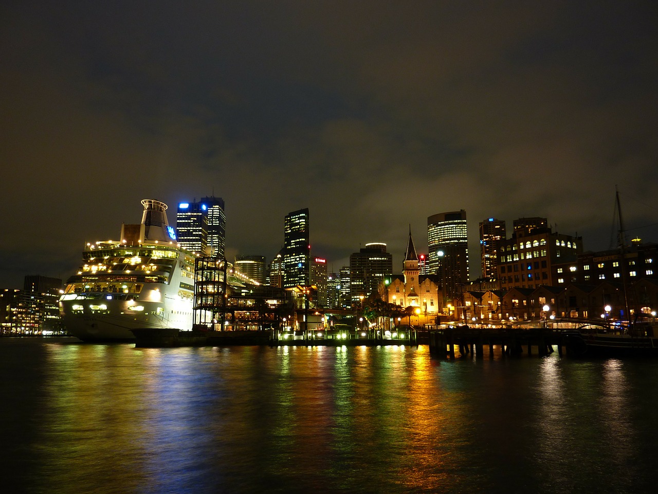 Image - sydney port australia night city