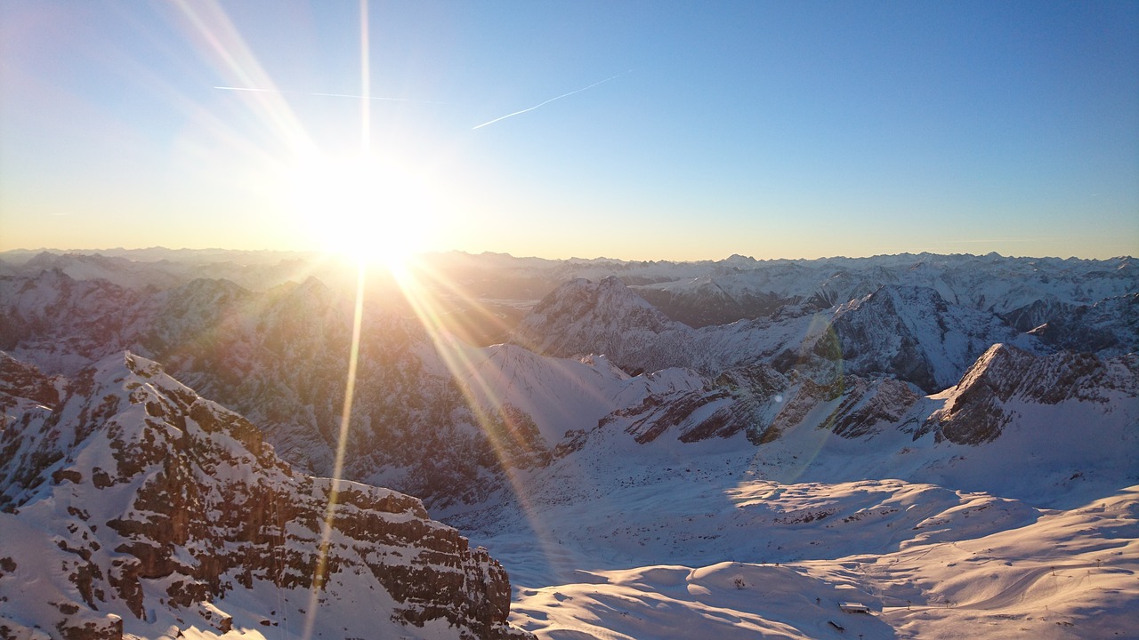 Image - sun sunrise zugspitze naut rays