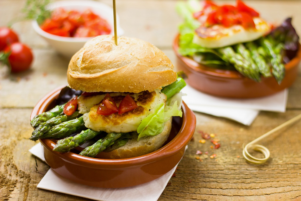 Image - asparagus burger vegetarian