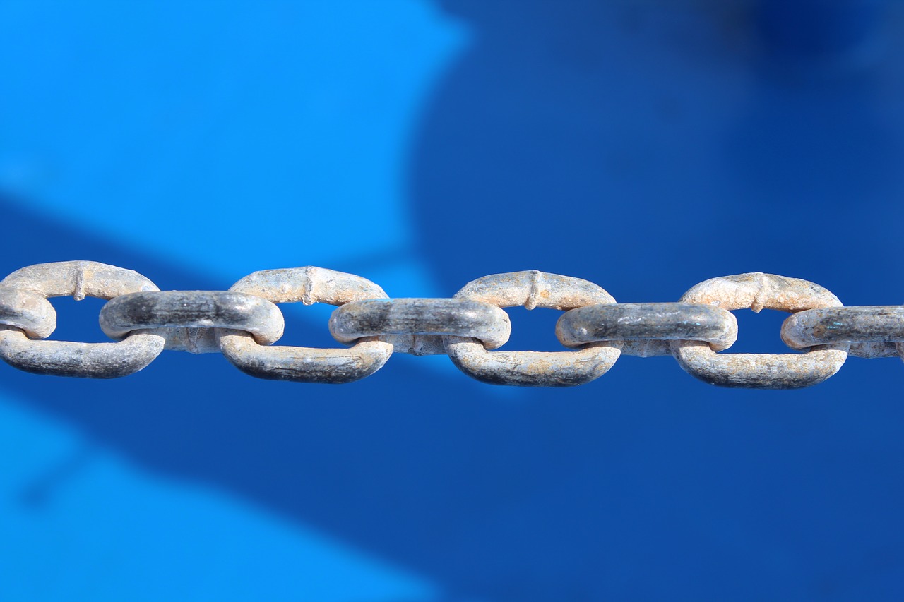 Image - chains blue link connection steel