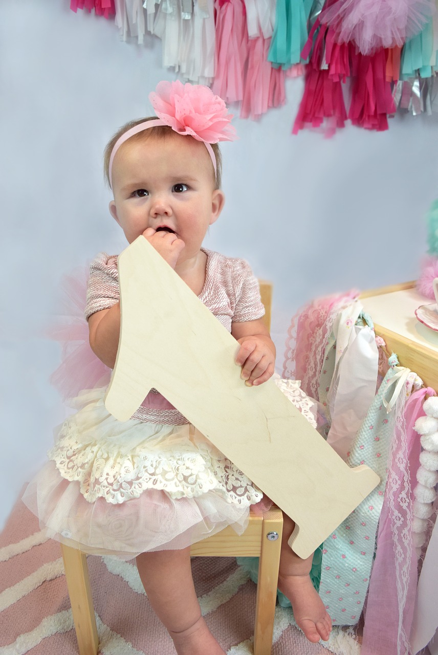 Image - one year old infant baby one happy