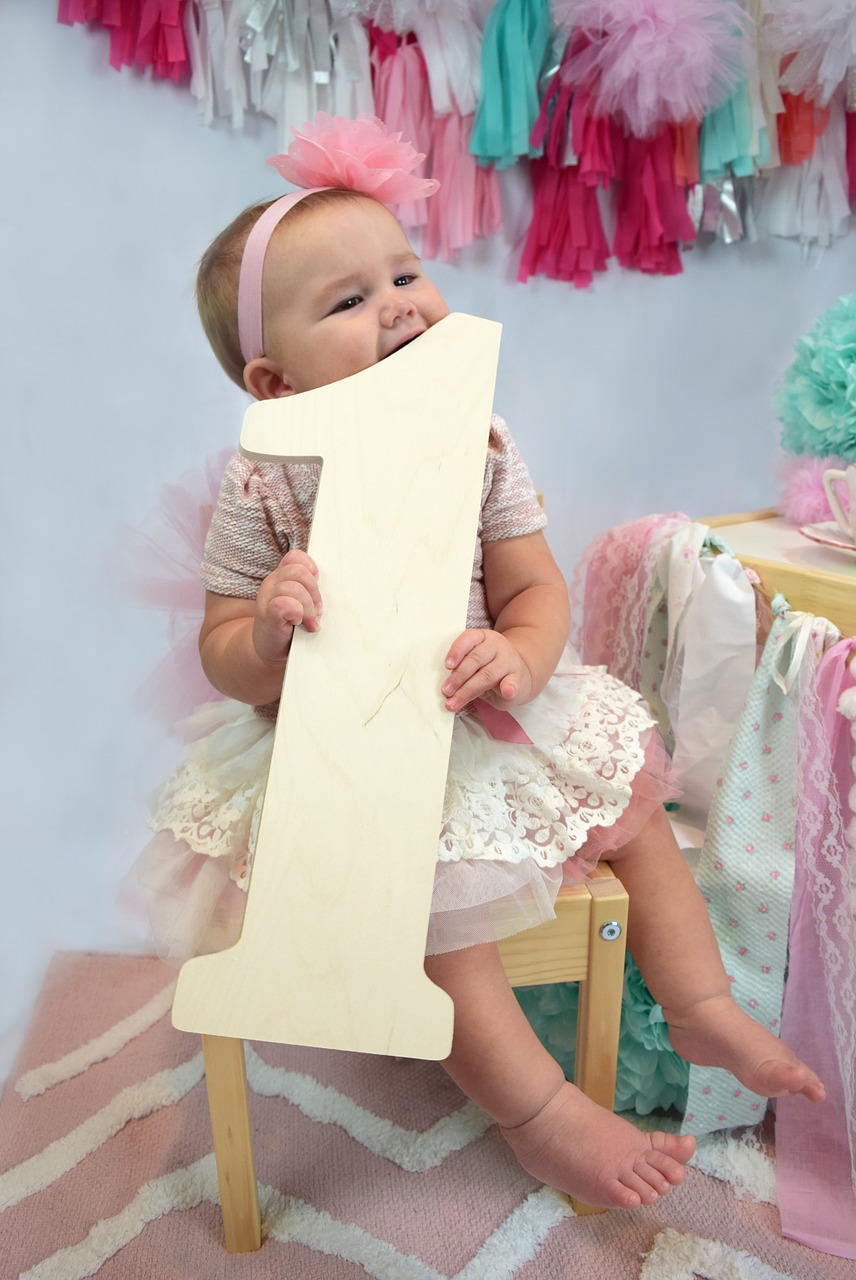 Image - one year old infant baby one happy