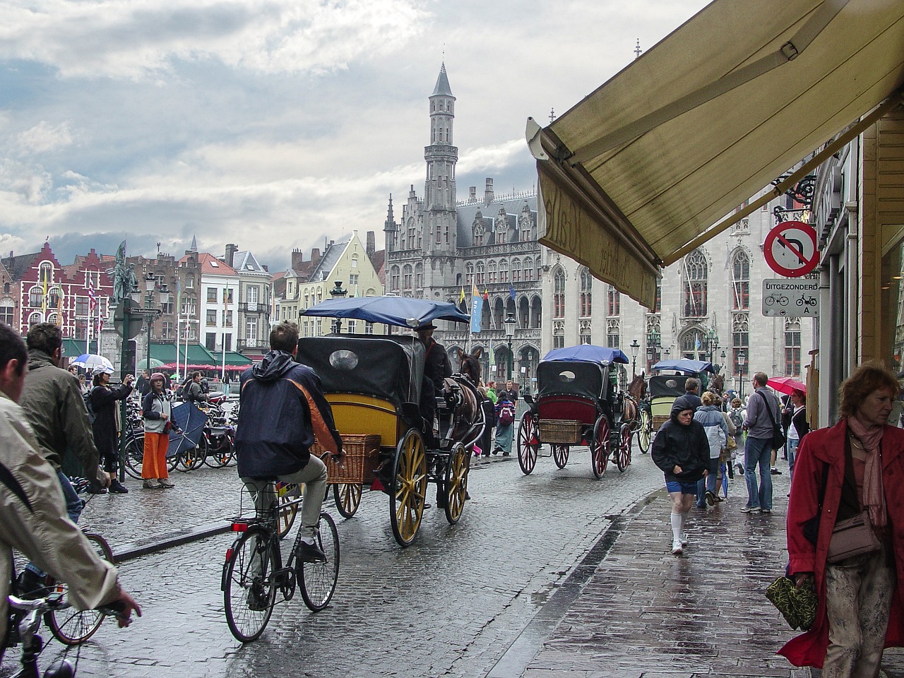 Image - bruges medieval city belgium horse