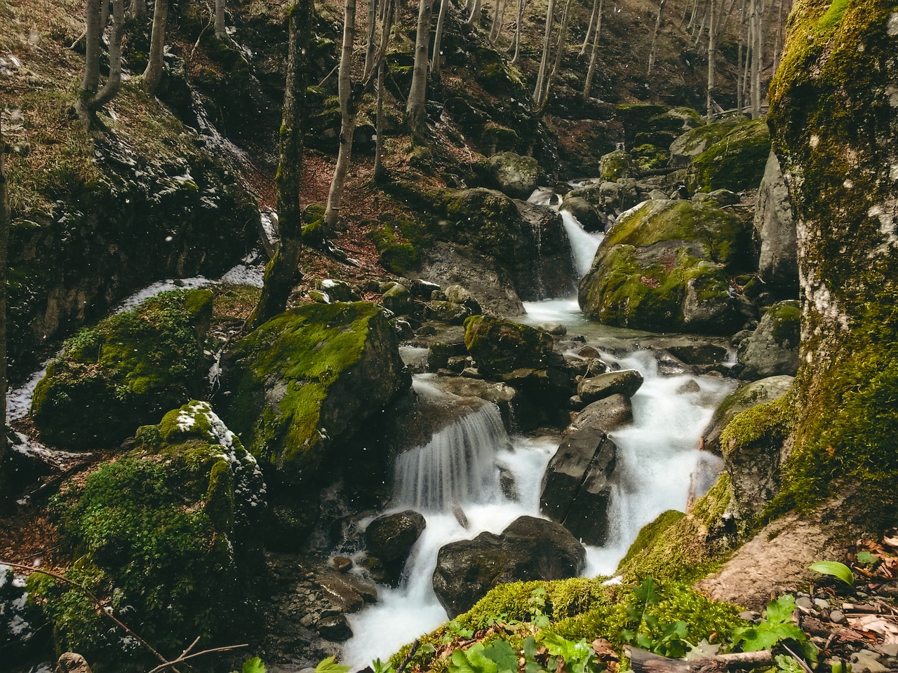 Image - water mountain river stream rocks