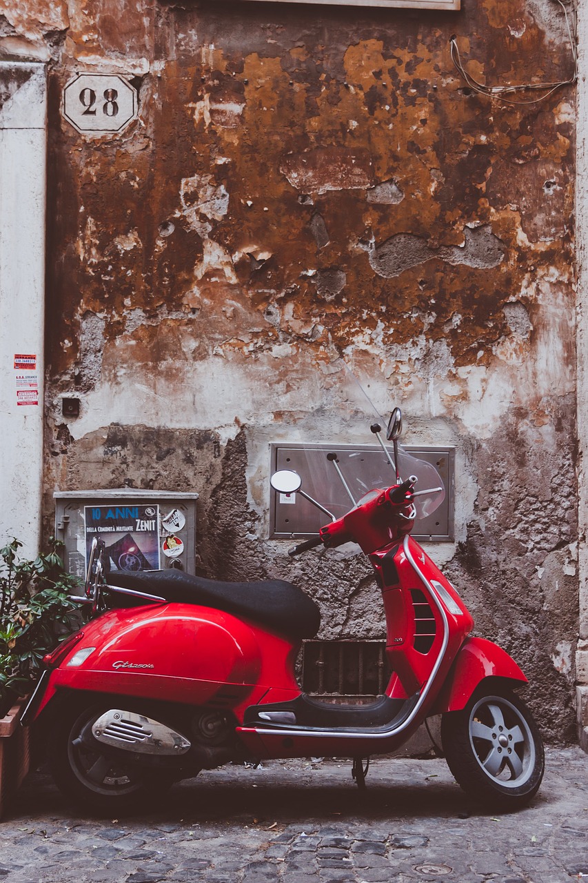 Image - vespa red fun motor scooter cult