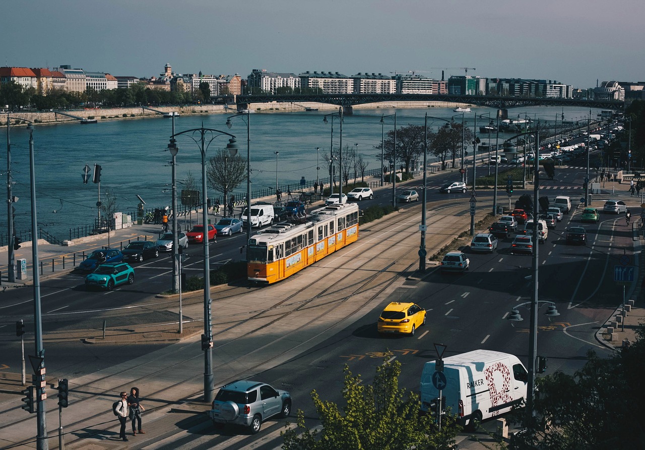 Image - hungary budapest danube tram