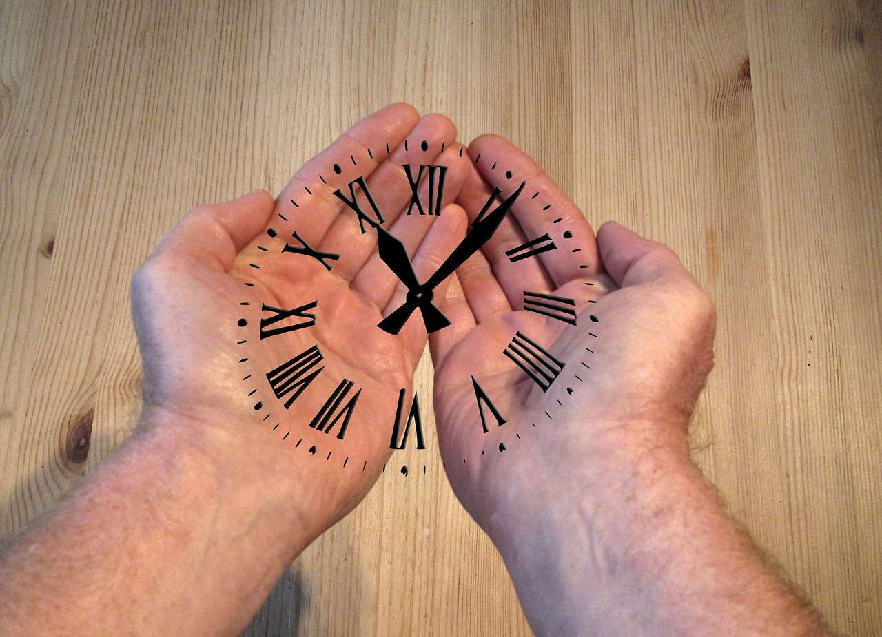 Image - hand hands keep time clock