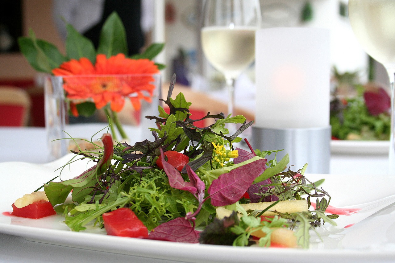 Image - wild herbs salad plate restaurant