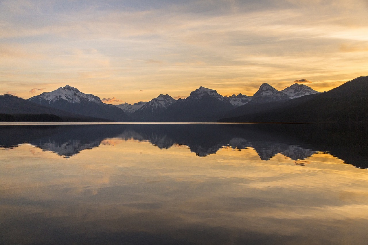 Image - lake mcdonald reflection landscape