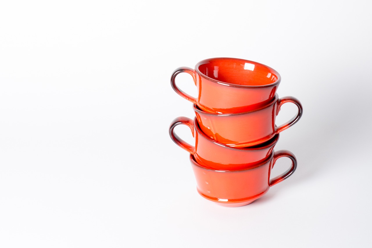 Image - cups white coffee drink orange