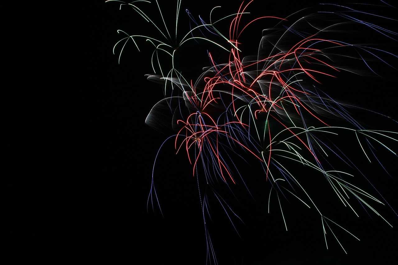 Image - fireworks long exposure color