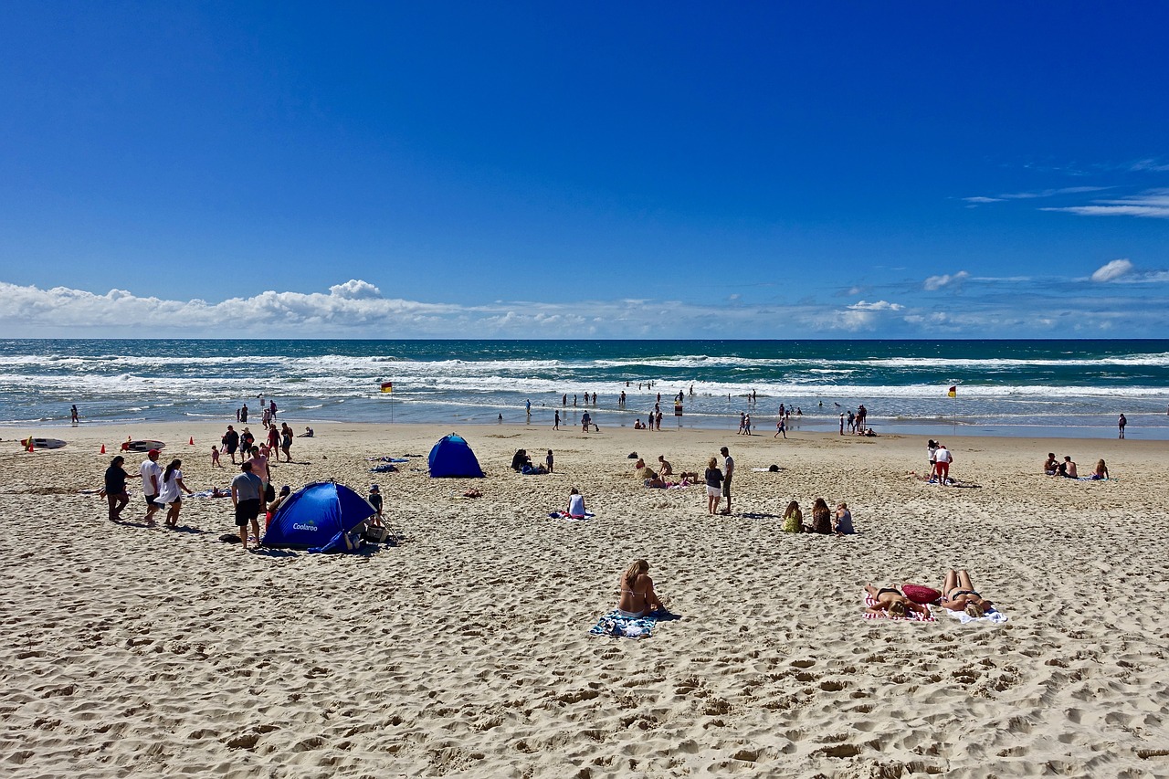 Image - beach people surf bathers swimming