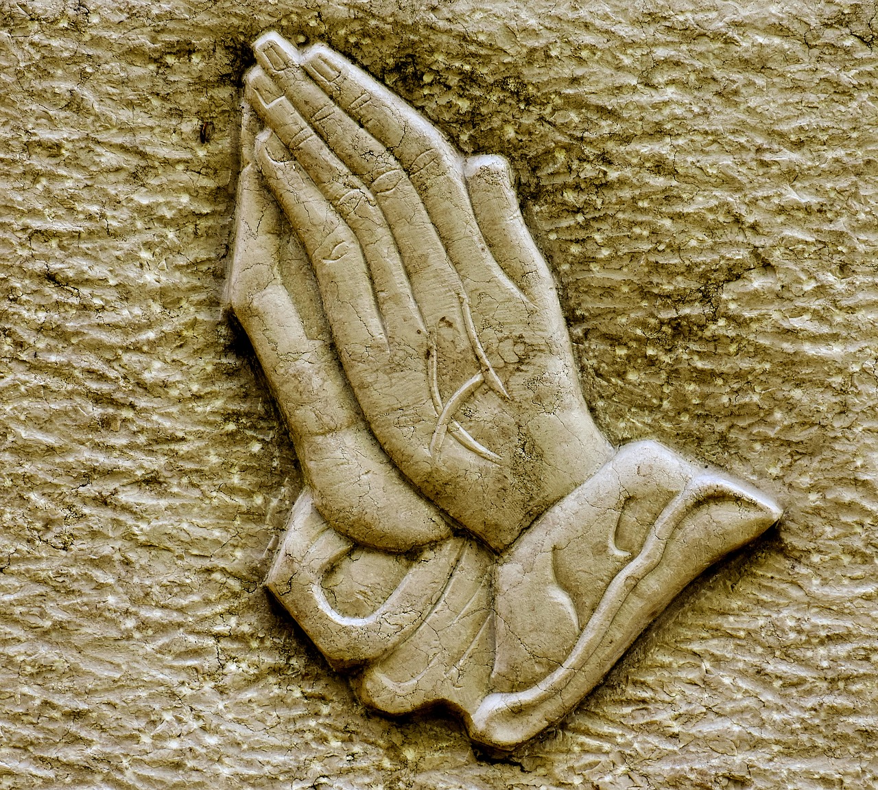 Image - praying hands religious granite