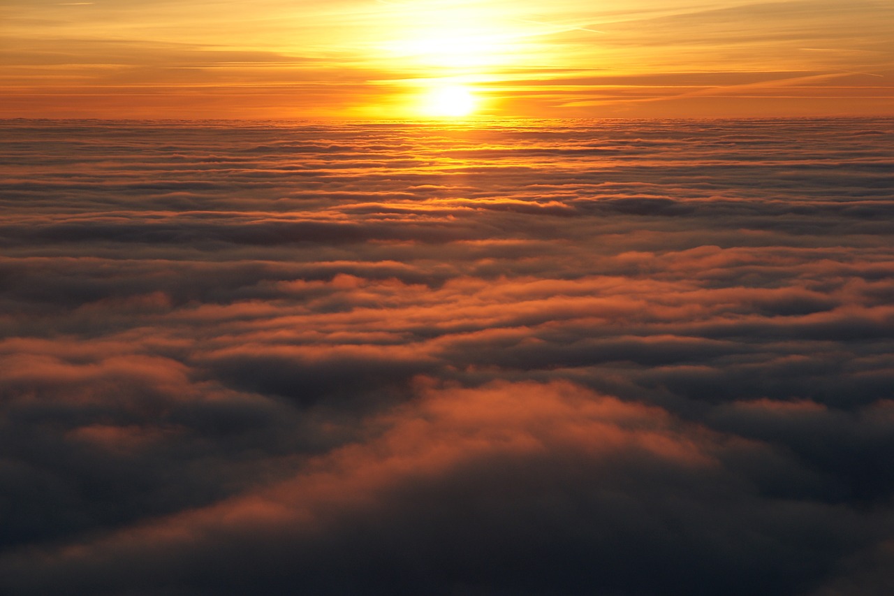 Image - fog gulf trieste sunset sun