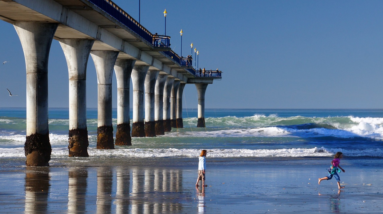 Image - seascape beach pier ocean sand