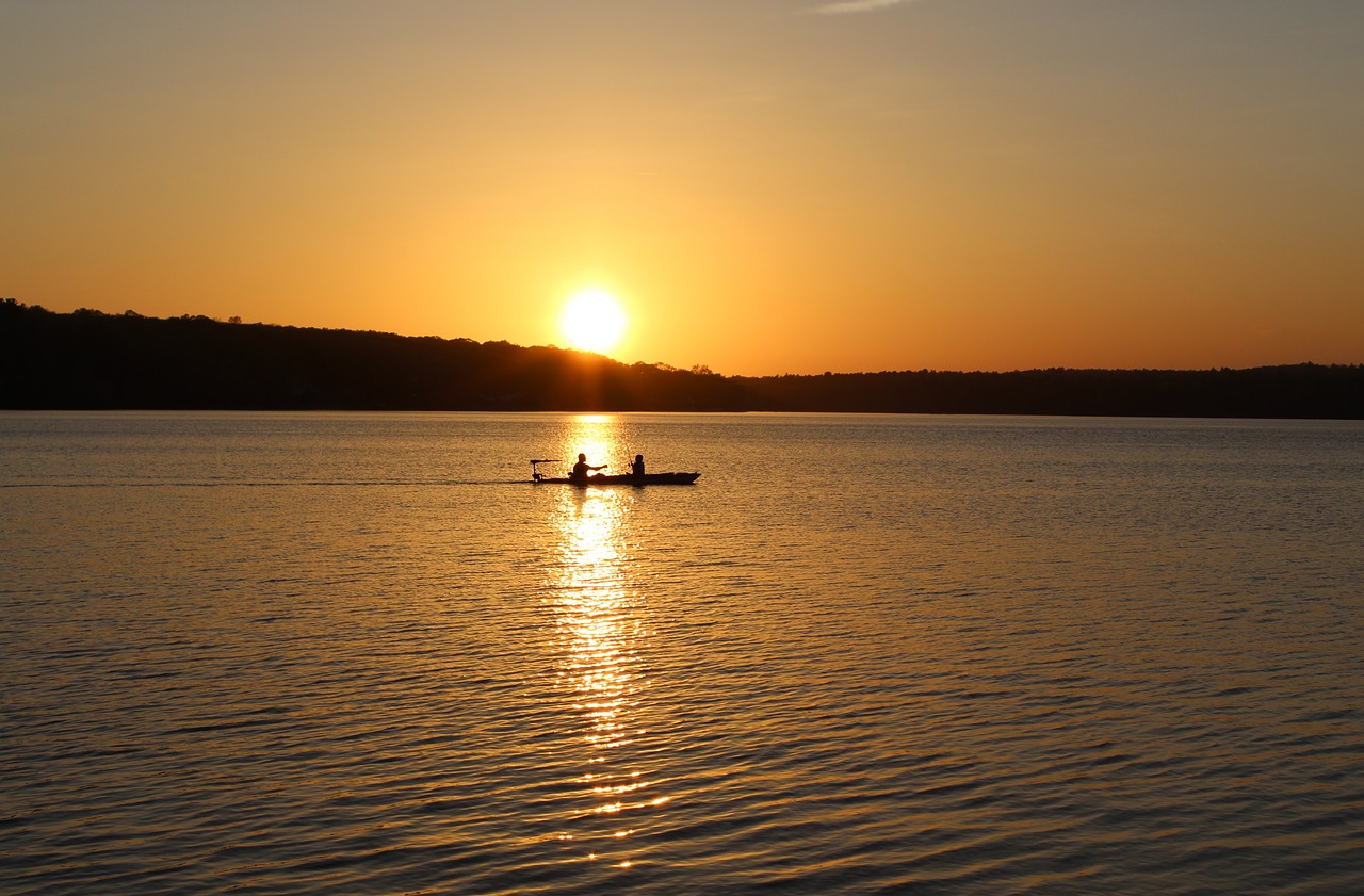 Image - sunset beach pond exeter