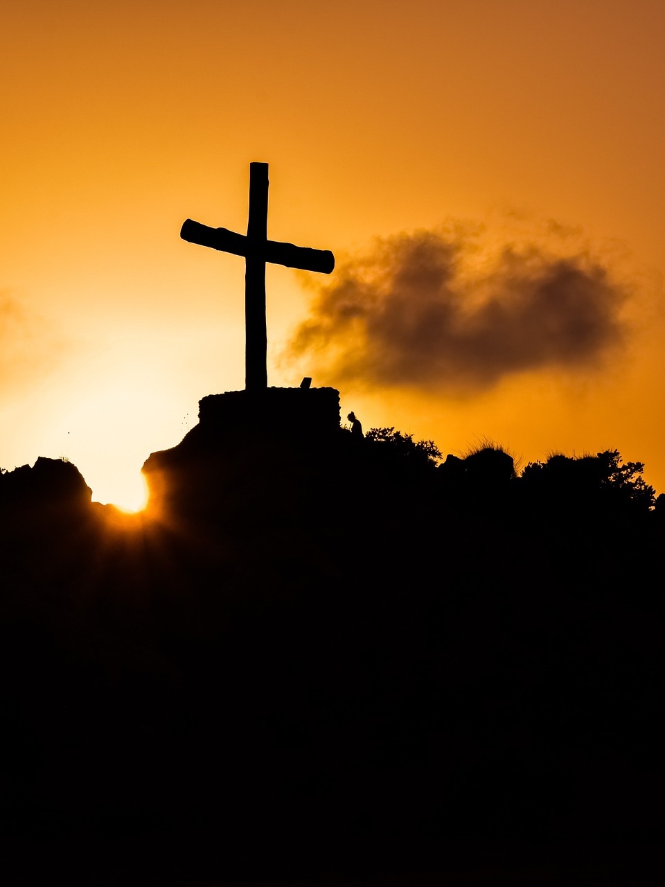 Image - cross hill sunset sunlight