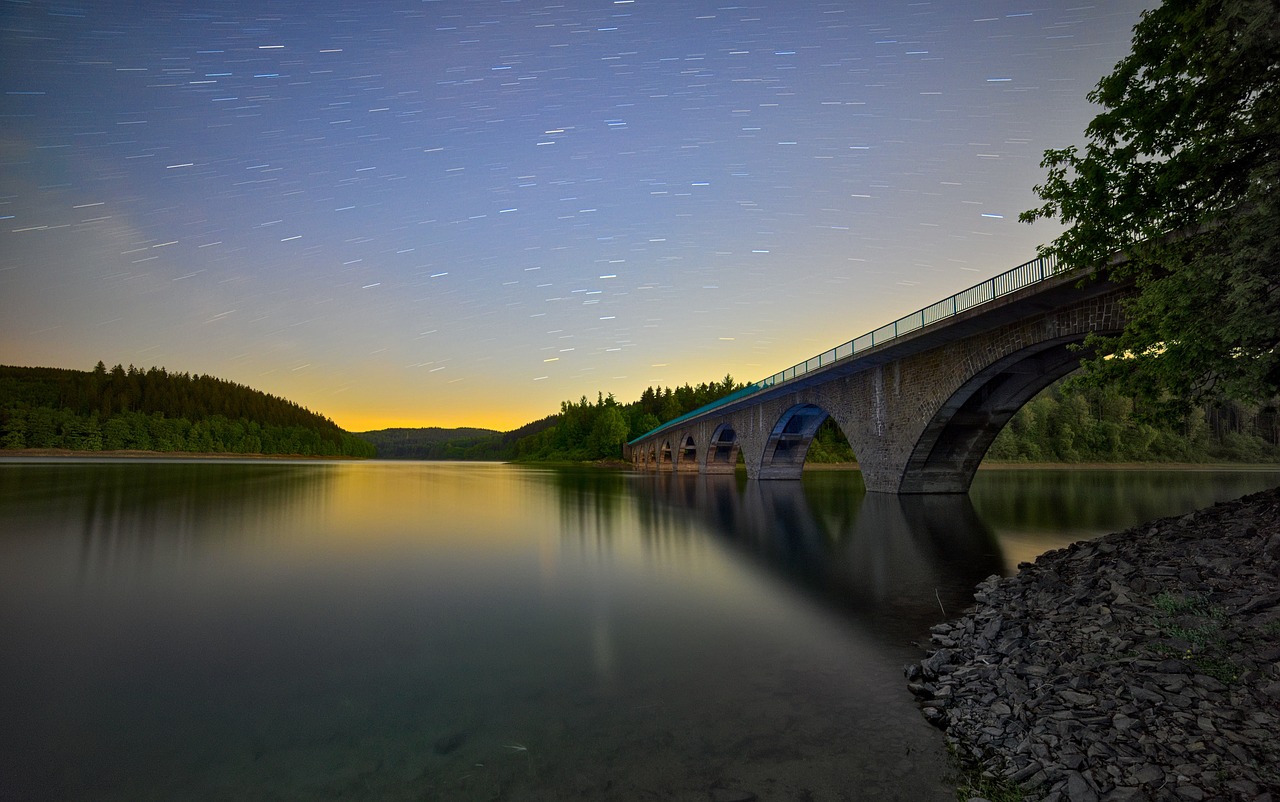 Image - astro startrails star night bridge