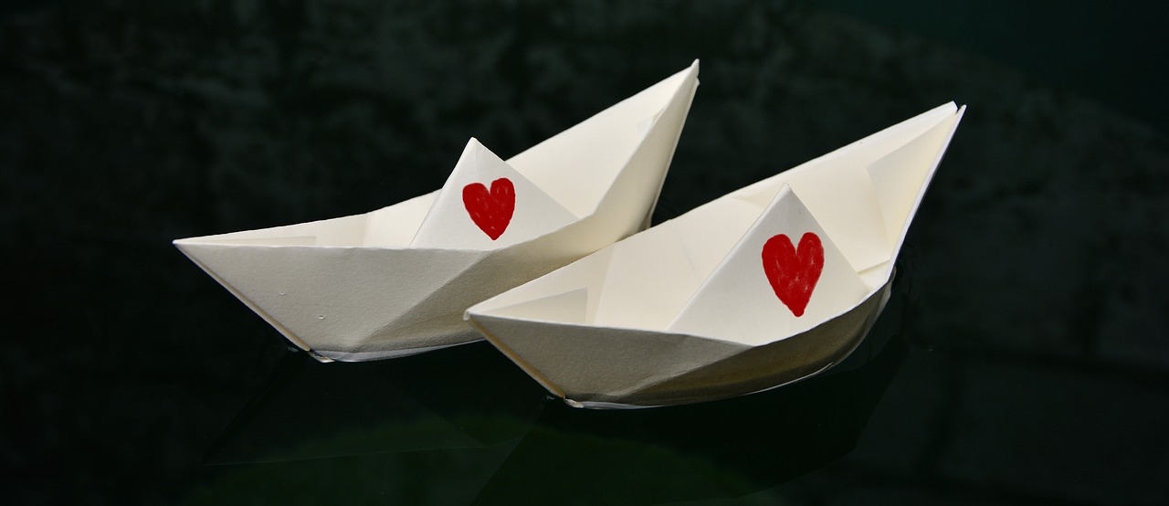 Image - paper boat paper folded heart