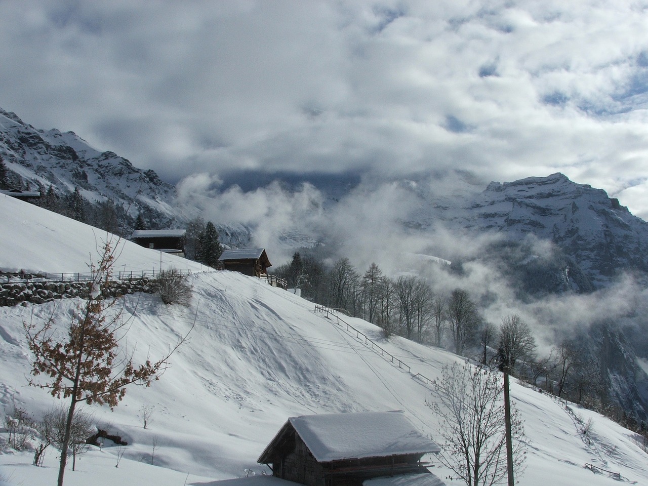 Image - jungfrau view snow mountain alps