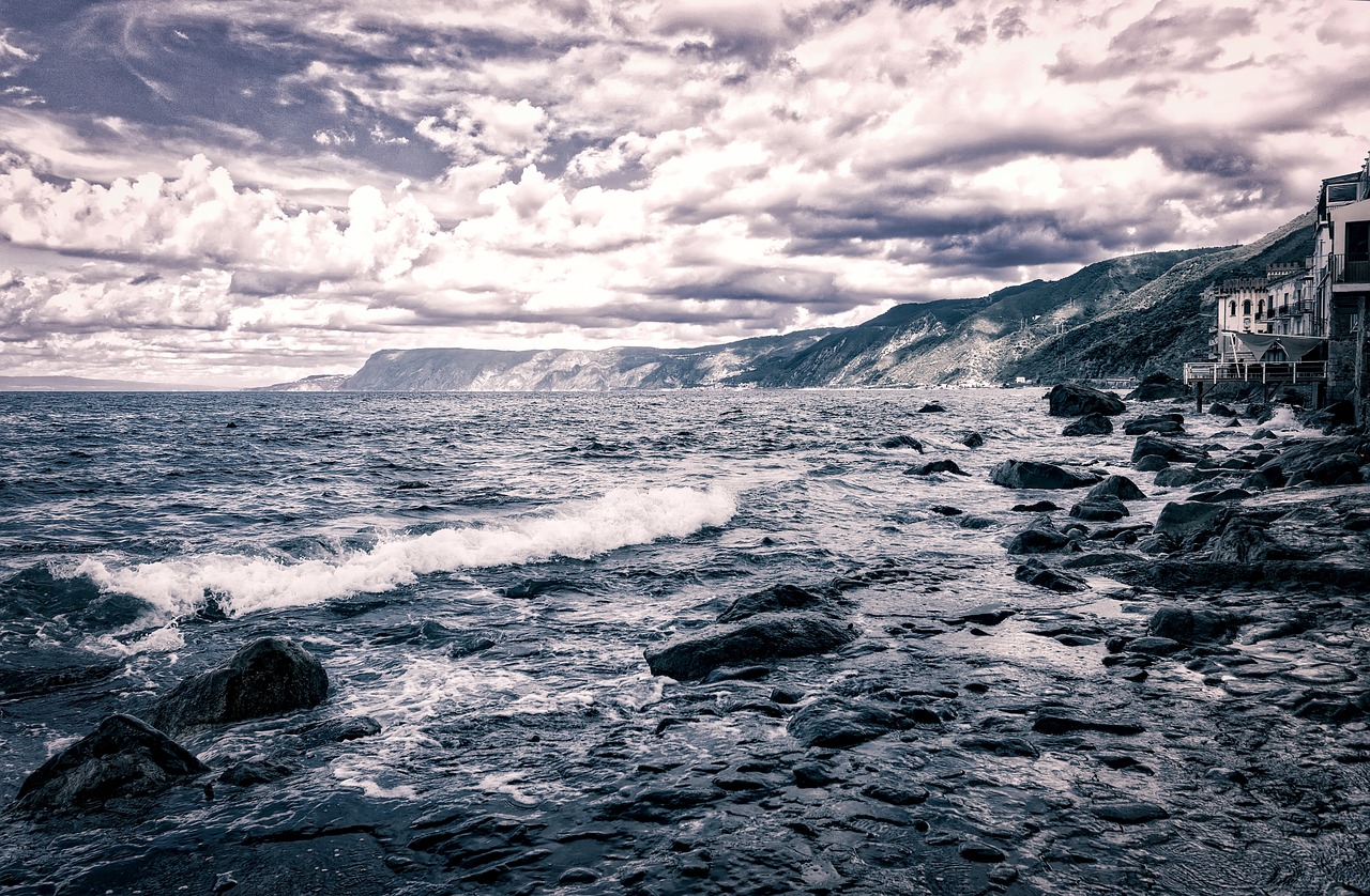 Image - sea sky horizon beach clouds