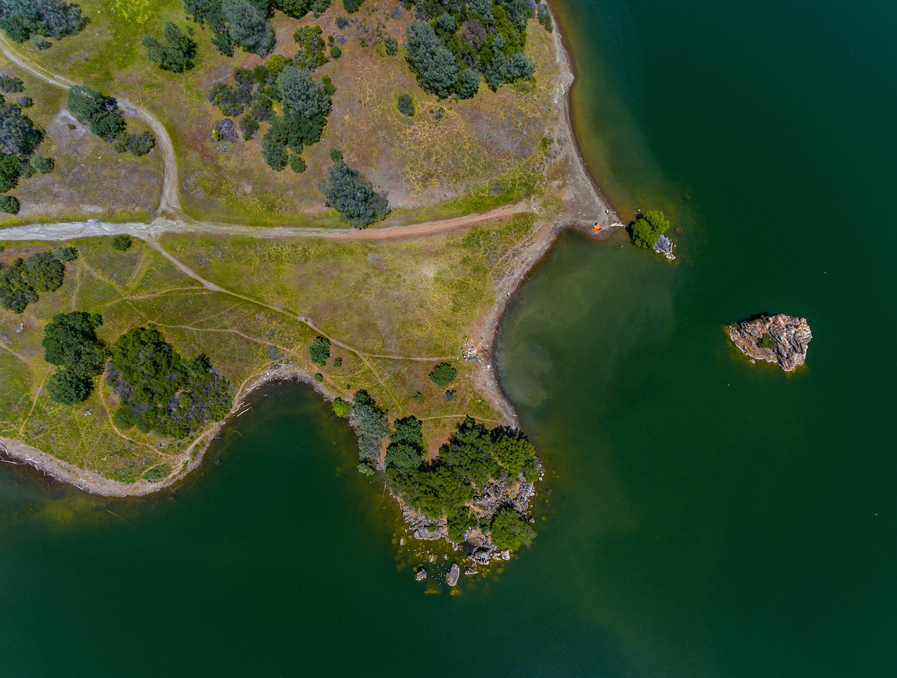Image - coast aerial lake ocean sea