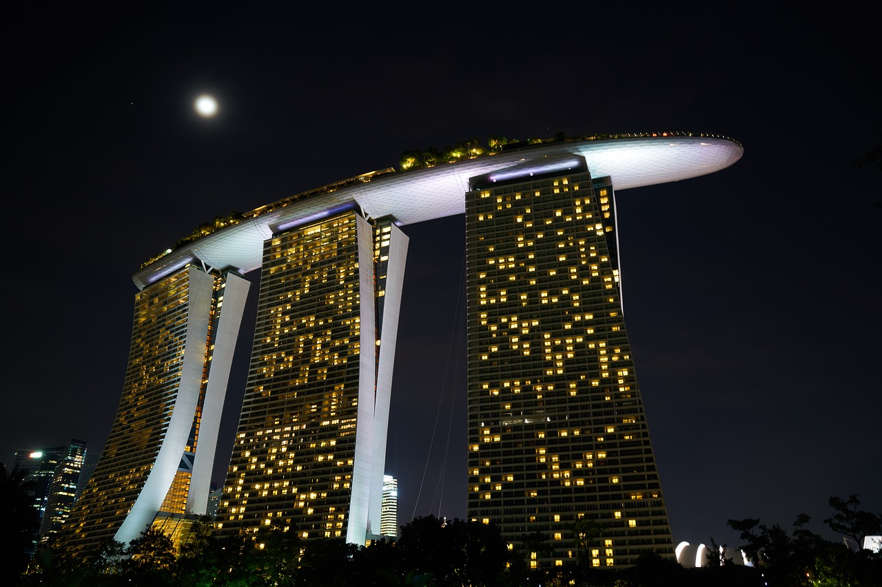 Image - hotel skyscraper singapore night