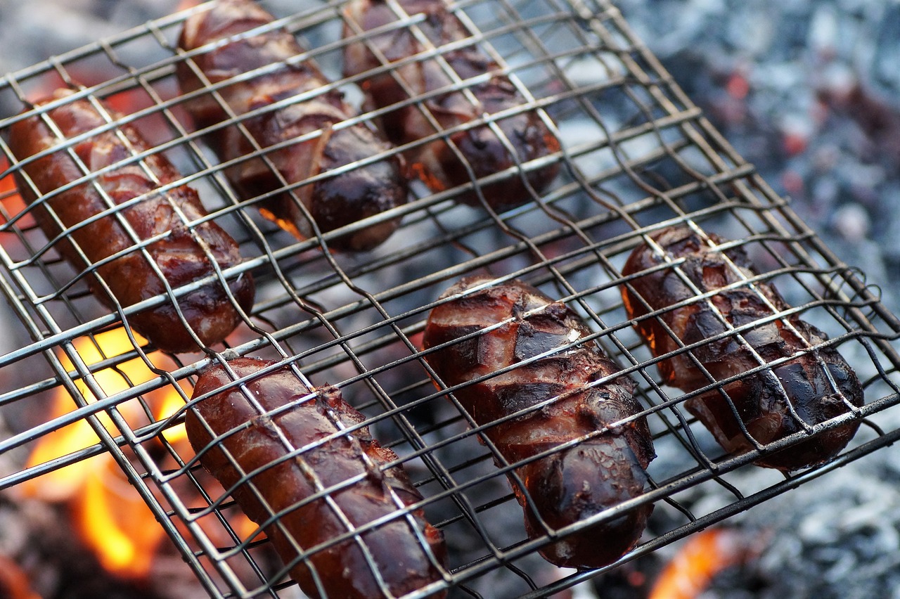 Image - toasted grilled sausages grill