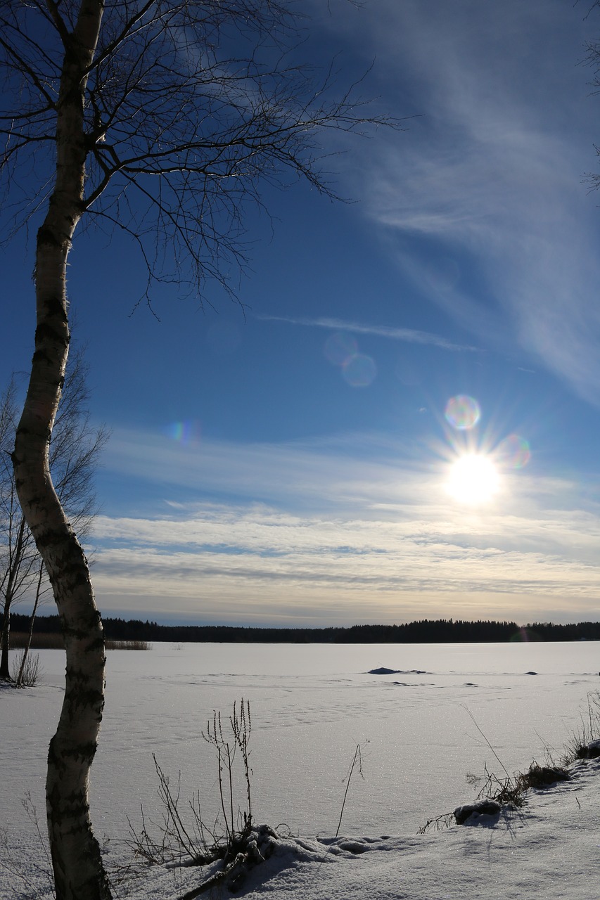 Image - sun the spring sun snow blue sky