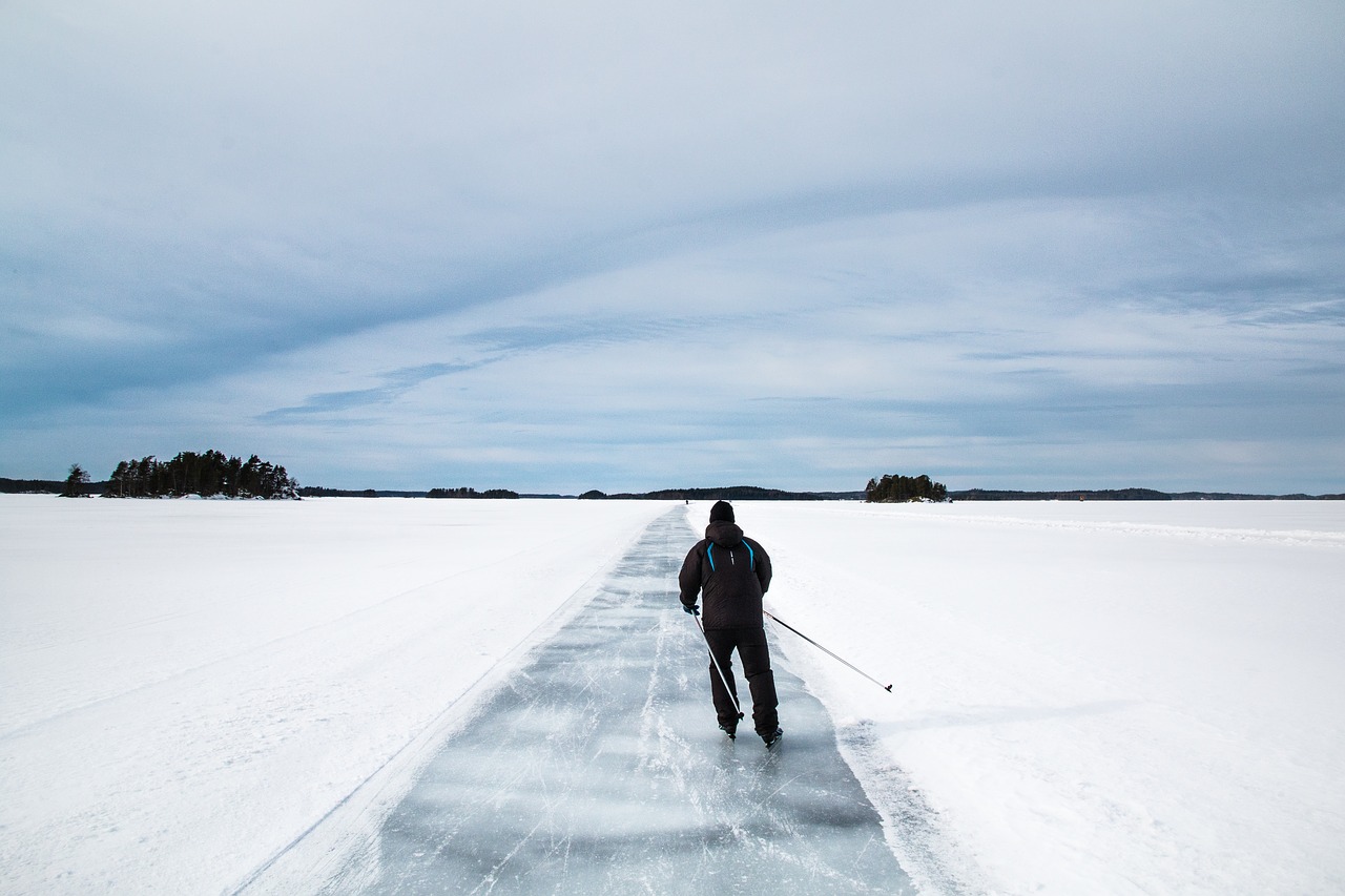 Image - skating winter ice snow lake
