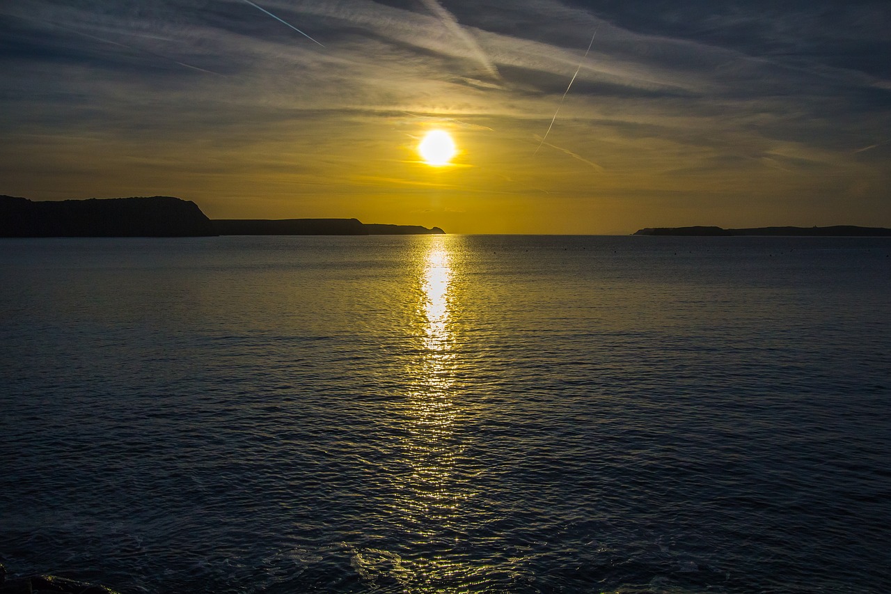 Image - sunrise ocean coast wales england