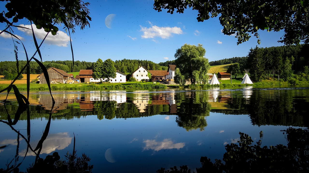 Image - water river landscape nature bank