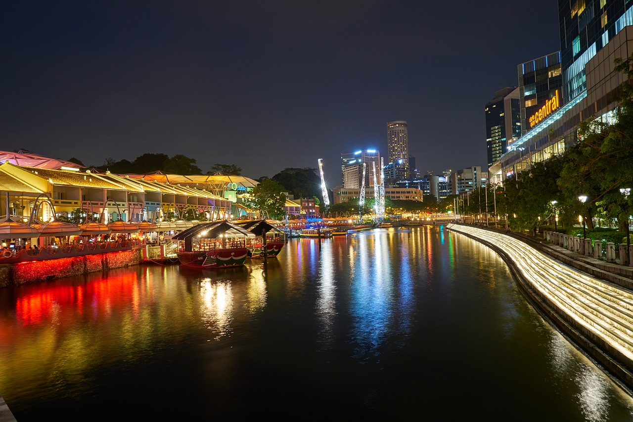 Image - skyscraper singapore water river