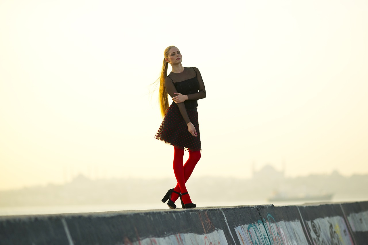Image - socks red model dress hair