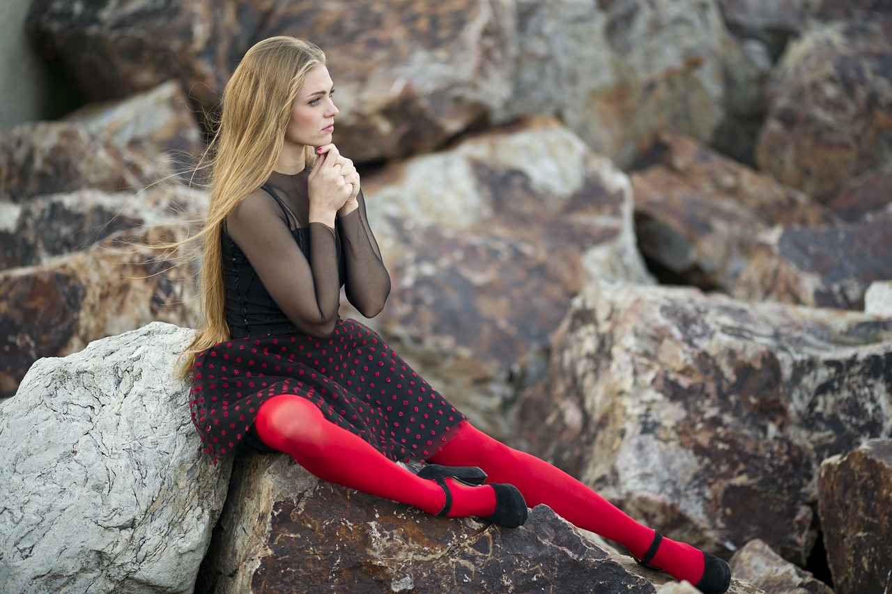 Image - women s red socks model exposure