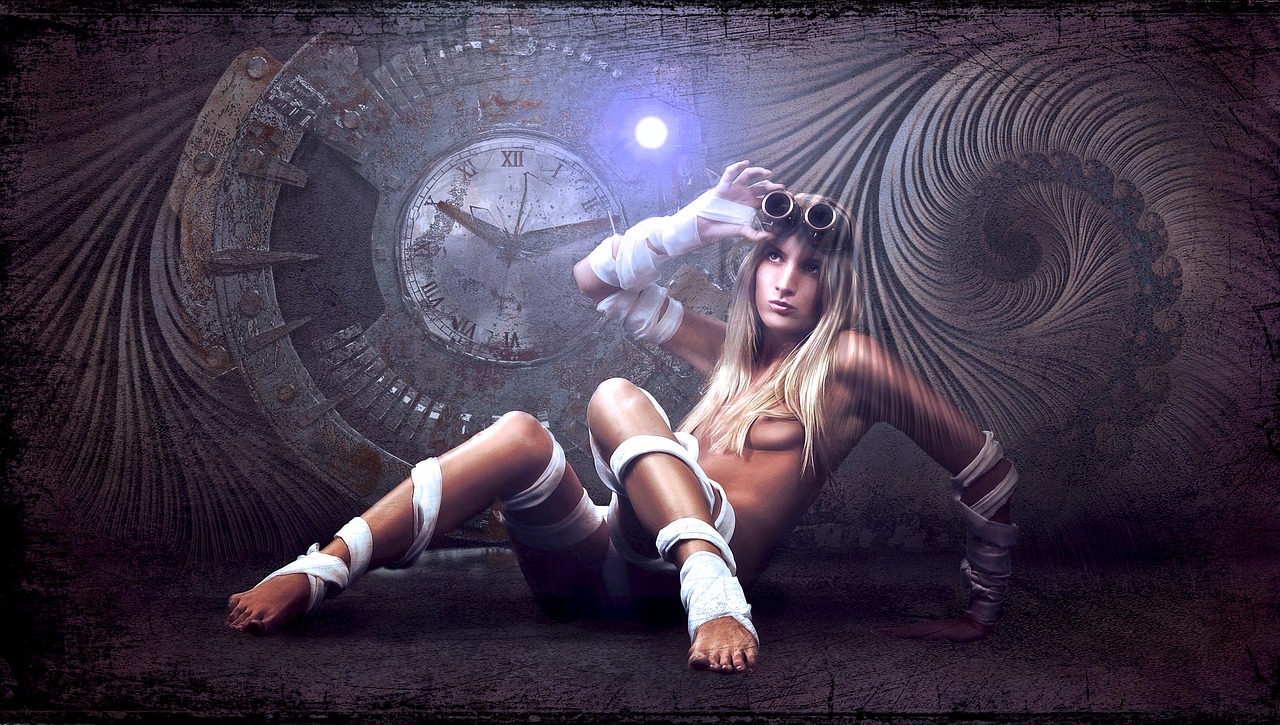 Image - woman light steampunk composing