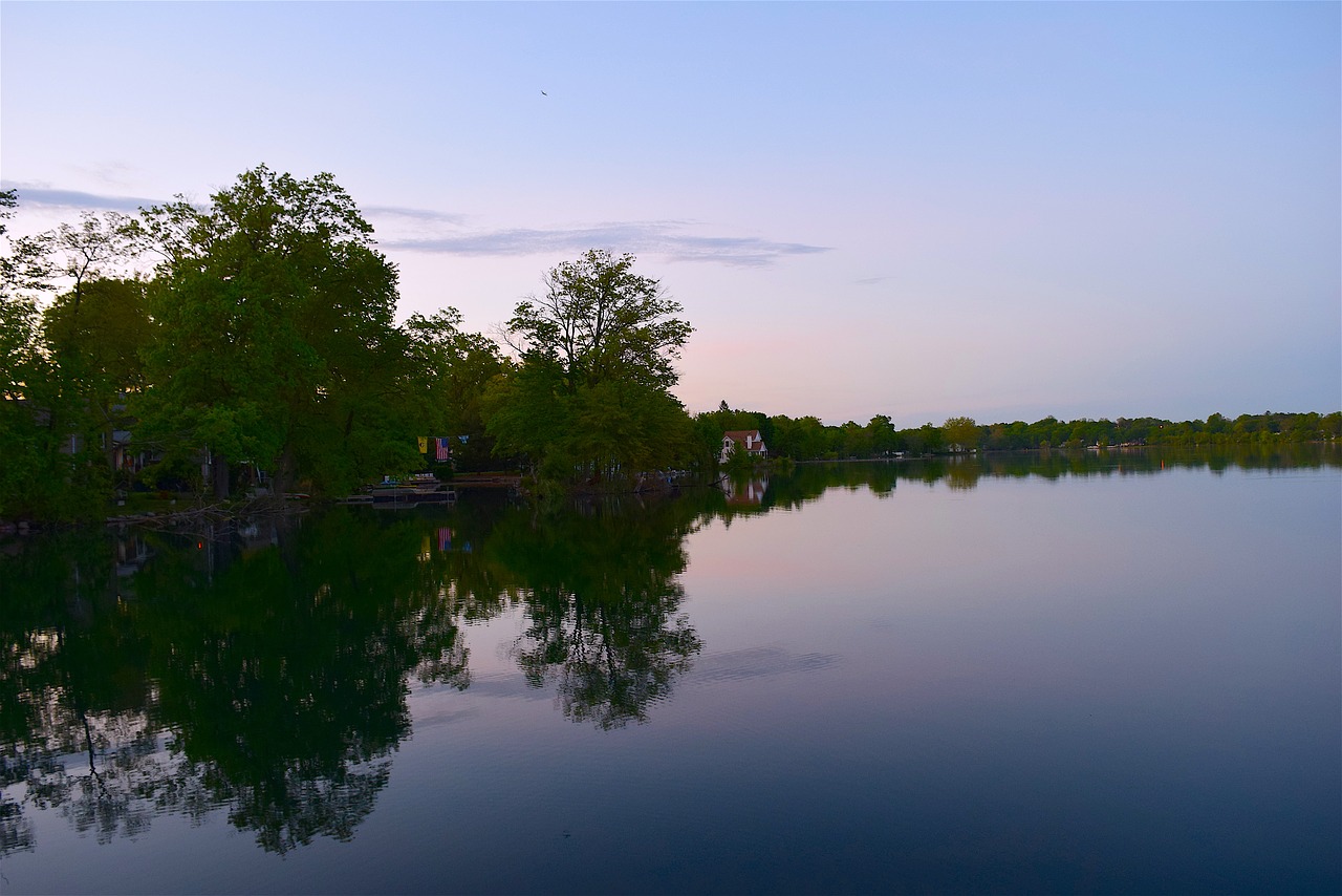 Image - lake reflection trees nature water