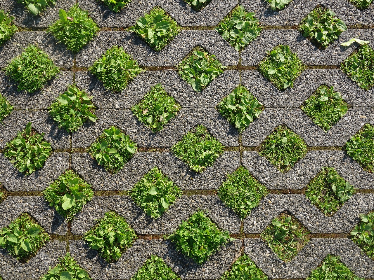 Image - ground squares grass concrete