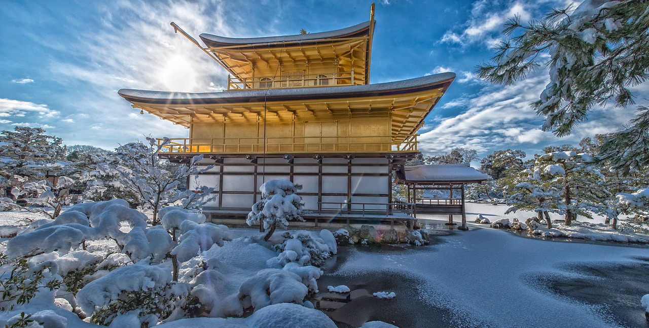 Image - kinkaku ji snow backlight