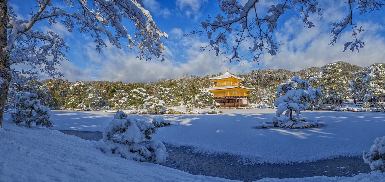 Image - panoramic landscape kinkaku ji snow