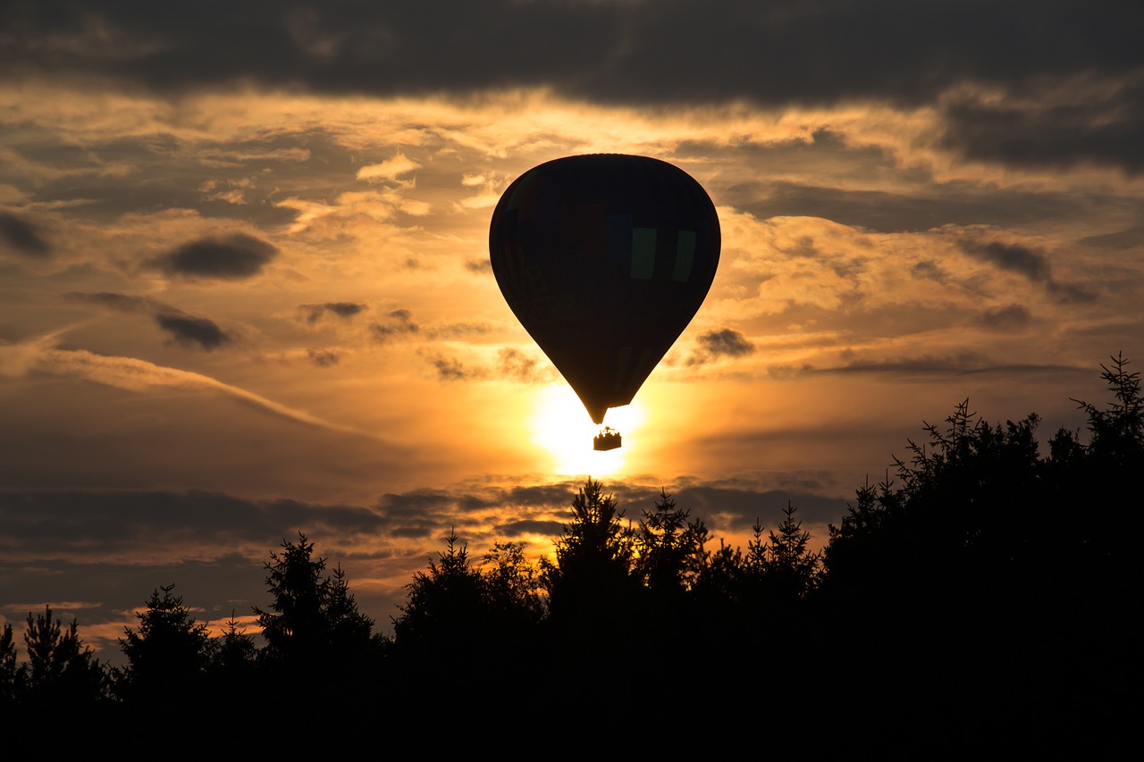 Image - balloon flight balloon sun sunset