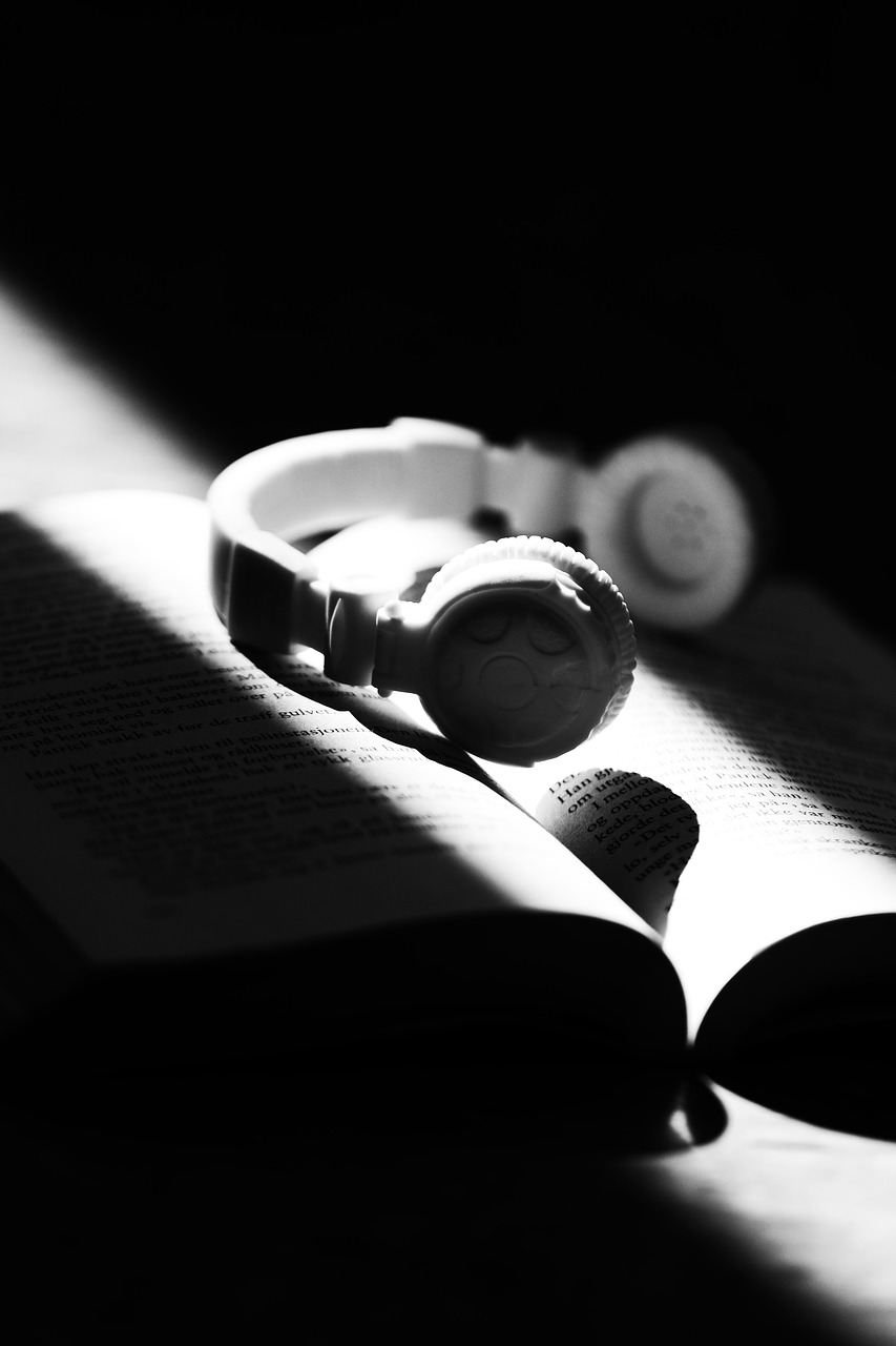 Image - headphones small book relax sound