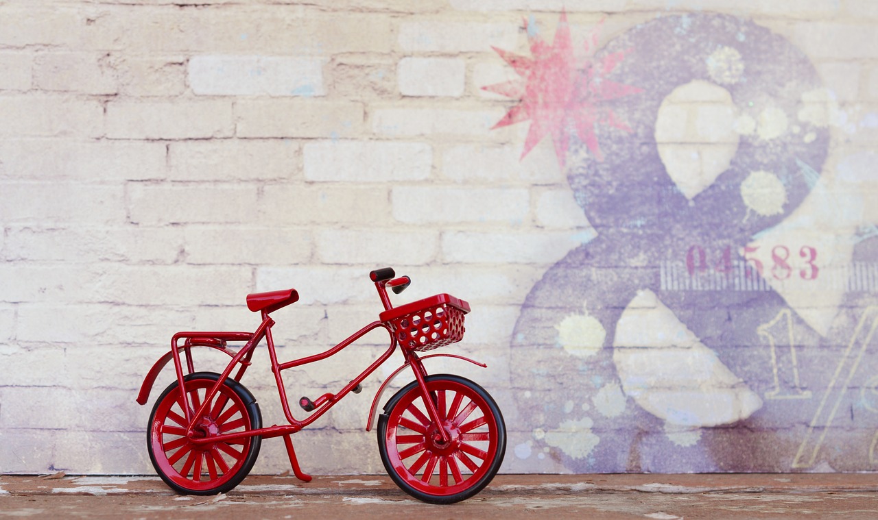 Image - bicycle red cycle wall urban bike