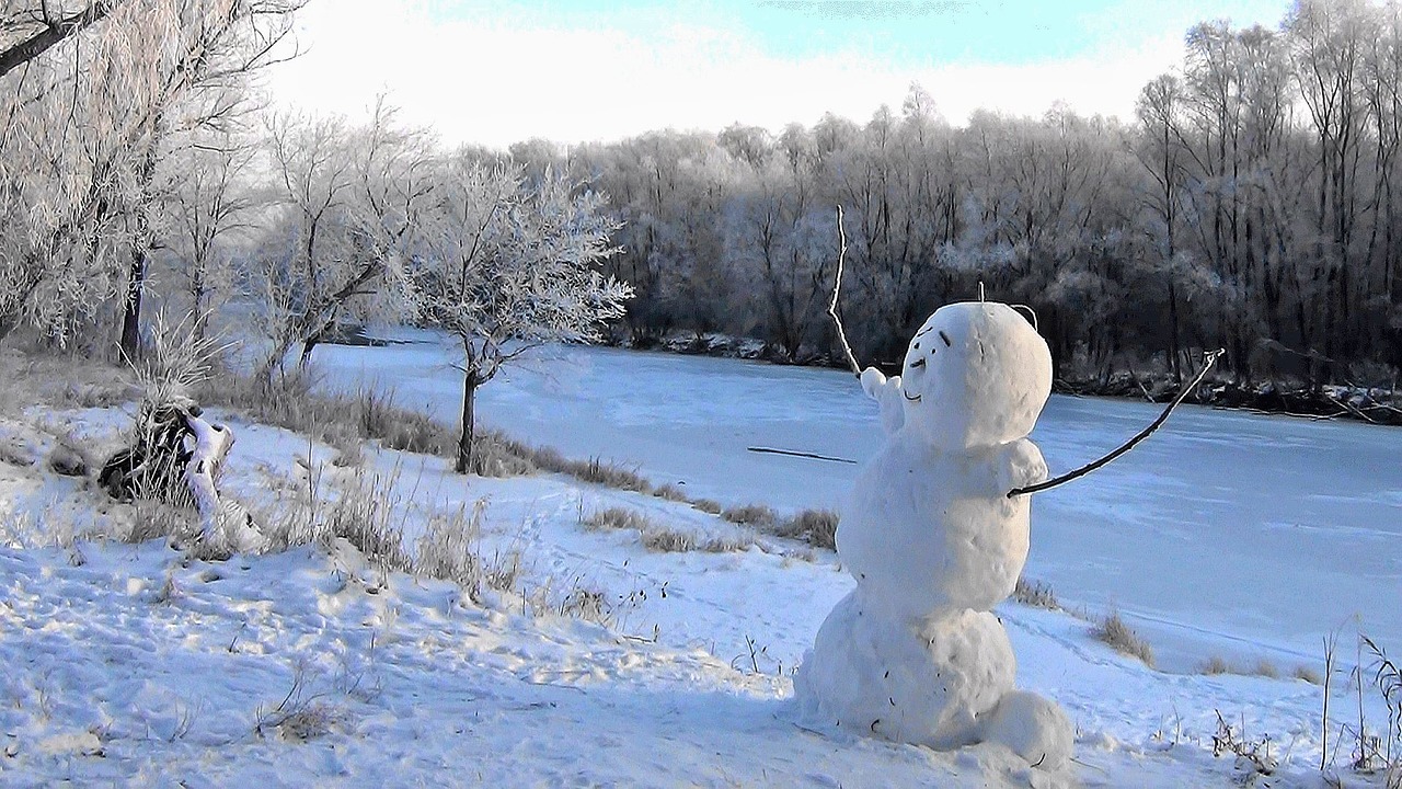 Image - winter snowman snow nature white