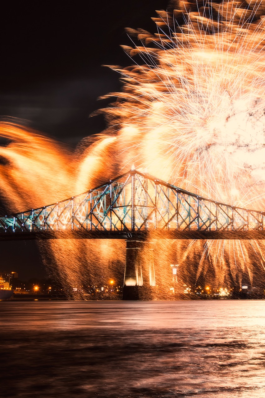 Image - montreal canada fireworks lights