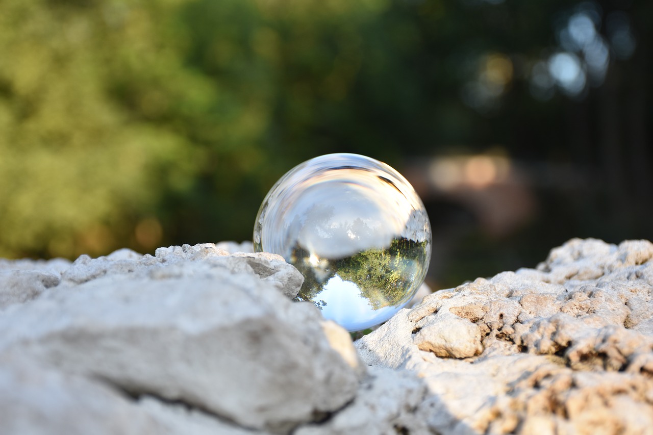 Image - glass ball stones nature motive