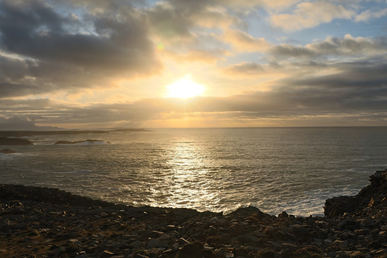 Image - sunset sea ireland